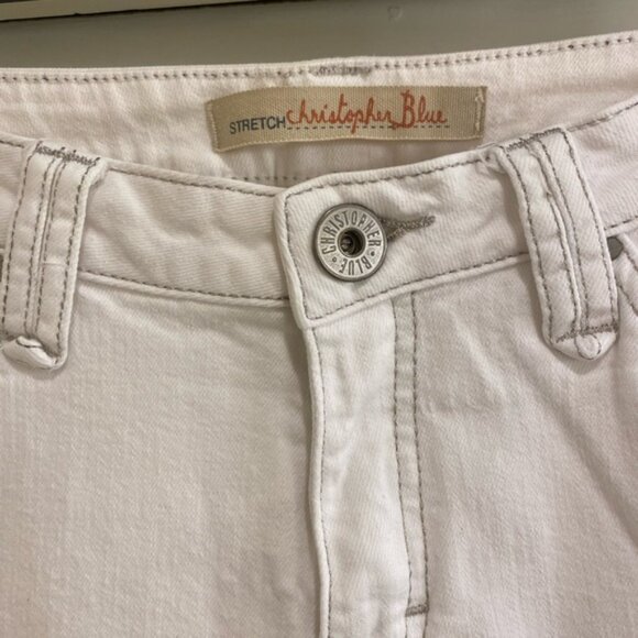 Christopher Blue Cropped White Jean - Picture 2 of 4